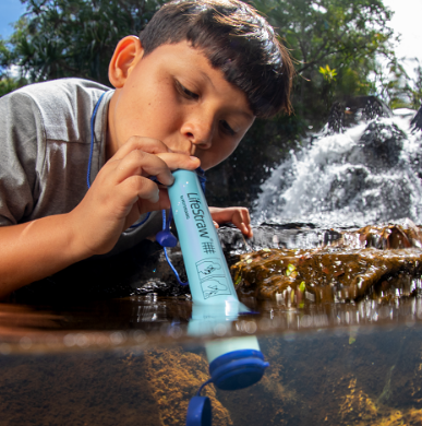 Water purification straw