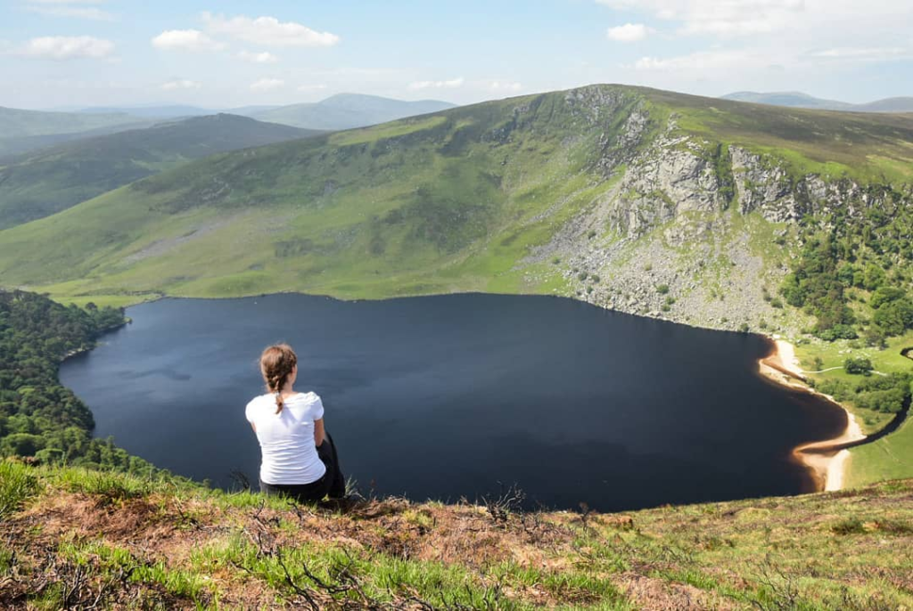 Woman enjoying scenery on hiking adventure