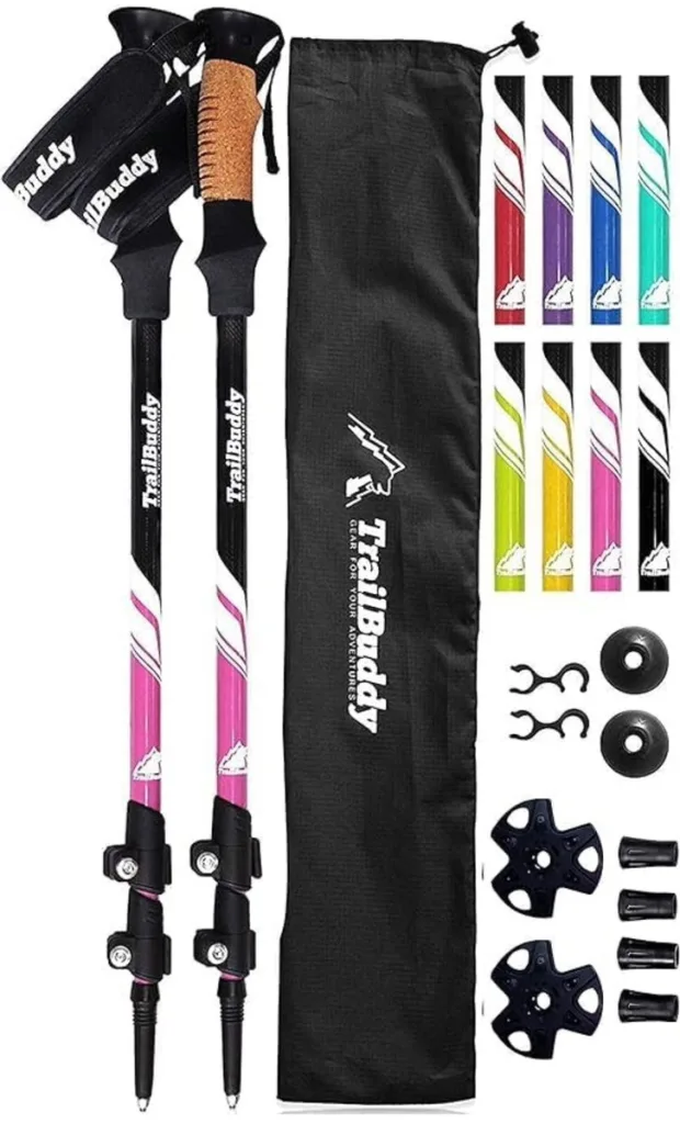 trailbuddy aluminum cork trekking poles